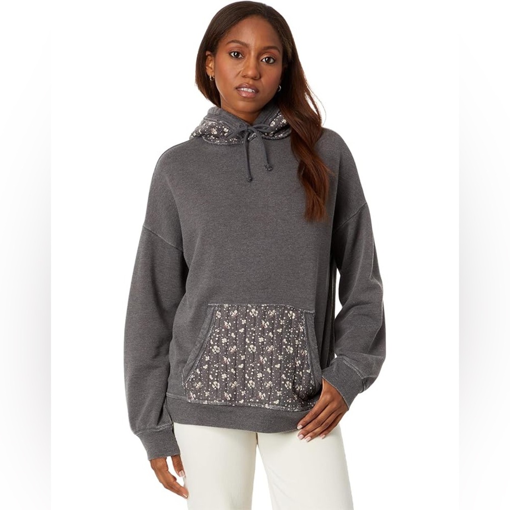 REMOVING SOON Lucky Brand Quilted Patchwork Hoodie size Large